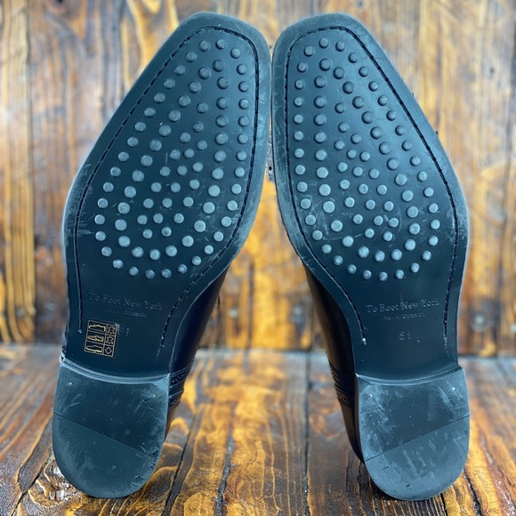 To Boot New York Phelps Medallion Cap Toe Oxford Black Leather Shoes Size US 8.5 - Picture 8 of 8